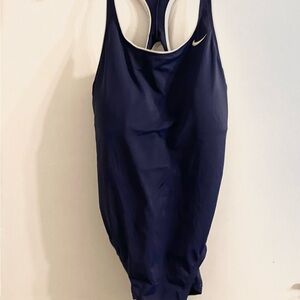 Nike Womens Swimsuit Fastback Navy One-Piece Size XL Competitive U-Back NWT